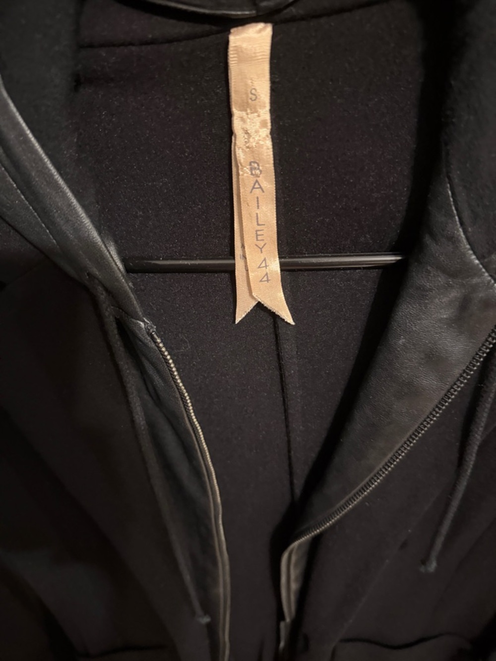 Bailey 44 Black Hooded Blazer with Faux Leather Trim - Picture 4 of 4